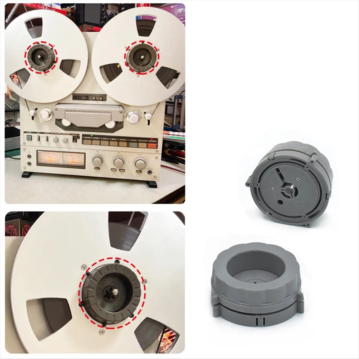 1Pair Opener Kits for Hub Adapter Plastic Base for Reel to Reel Tape Recorder Red