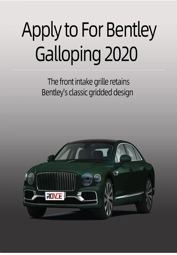 ROVCE High Quality Auto Part Front Bumper Grille and Grille Frame Assembly Car Accessories for Gallop Flying Spur 2020