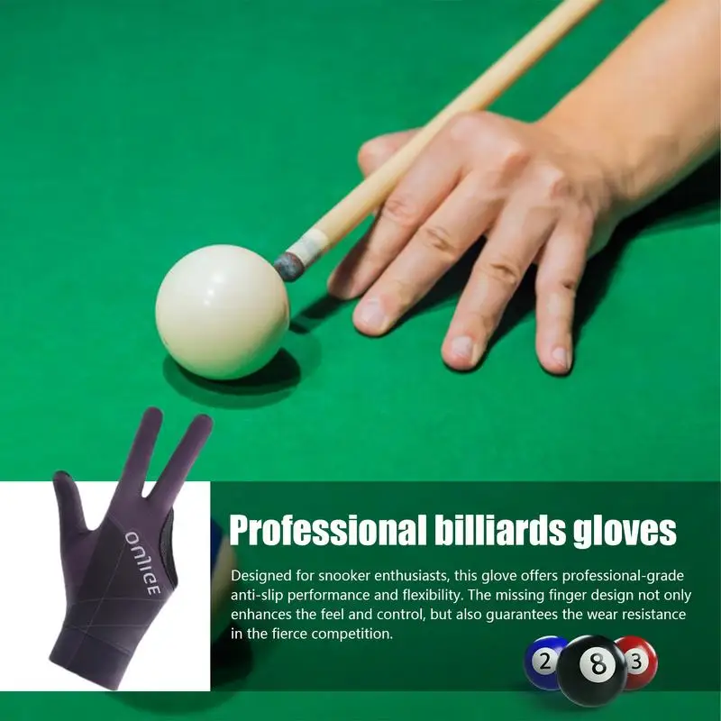 Pool Workout Finger Gloves Non-Slip Pool & Billiards Gloves Unisex Billiards Accessories Cue Action Gloves For Amateur Or