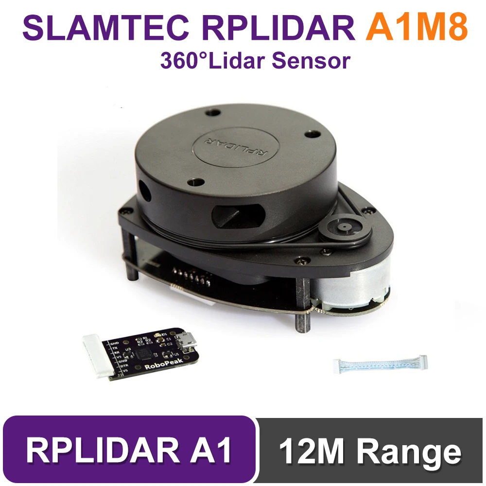 Slamtec RPLIDAR A1 2D 360 Degree 12 Meters Scanning Radius Lidar Sensor Scanner For Robot Navigates And Avoids Obstacles