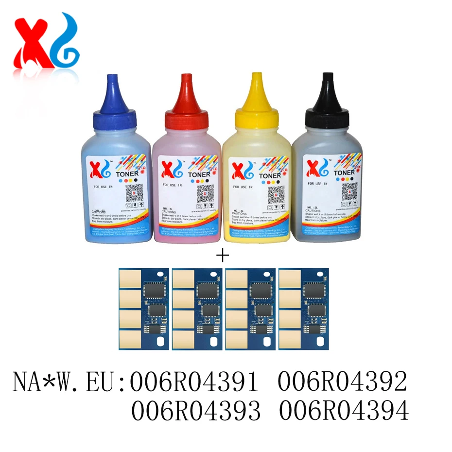 1Set Refill Toner Powder for Xerox C230 C235 C236 006R04391/92/93/94 006R04395/96/97/98 Toner Chip Color Ink 40g