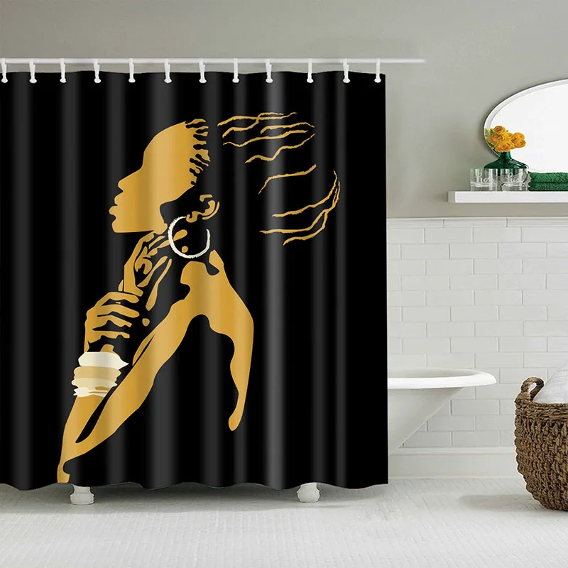 Indian Printed Shower Curtain Bathroom Curtains Polyester Fiber Men Women Shower Curtains Home Use Bath Decoration Cortina Baño