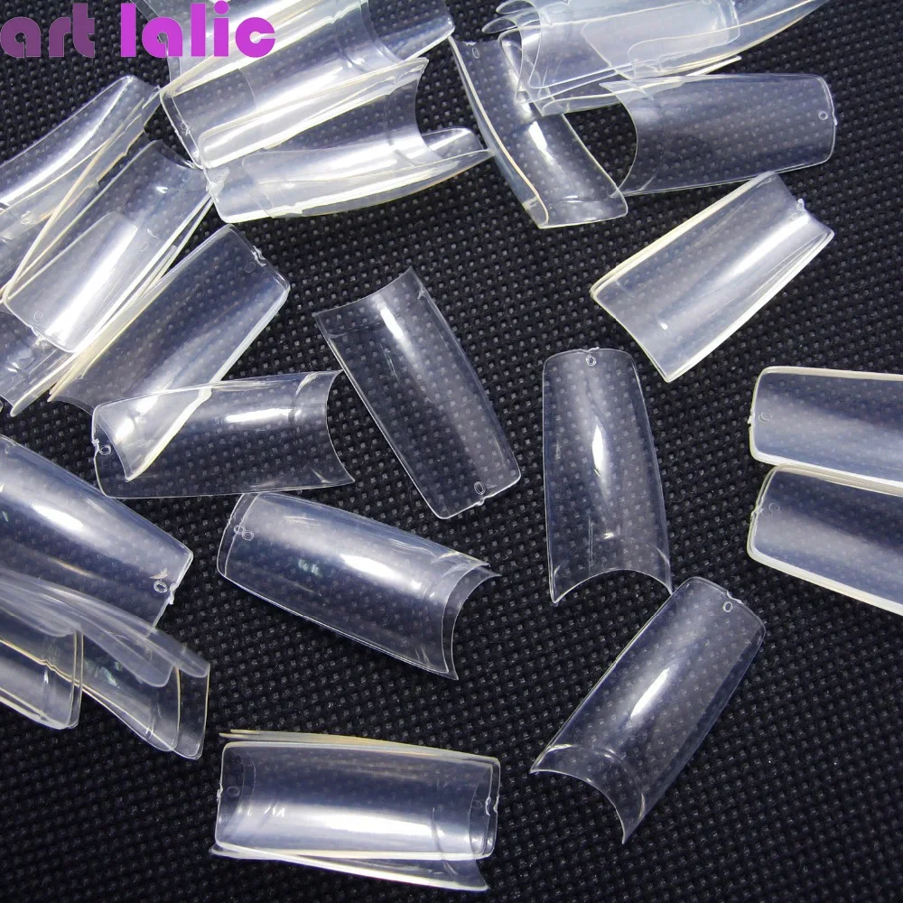 500PCs False Acrylic UV Gel Nail Tips Transparent Color French Style 10 Sizes for Nail Art Enhancements