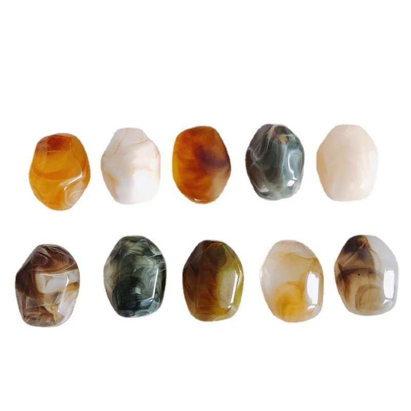 

Оптовая продажа, 100 шт./лот, цветной принт, геометрия, неправильная форма, смоляные кабошоны, бусины «сделай сам», ювелирные изделия, аксессуары для волос