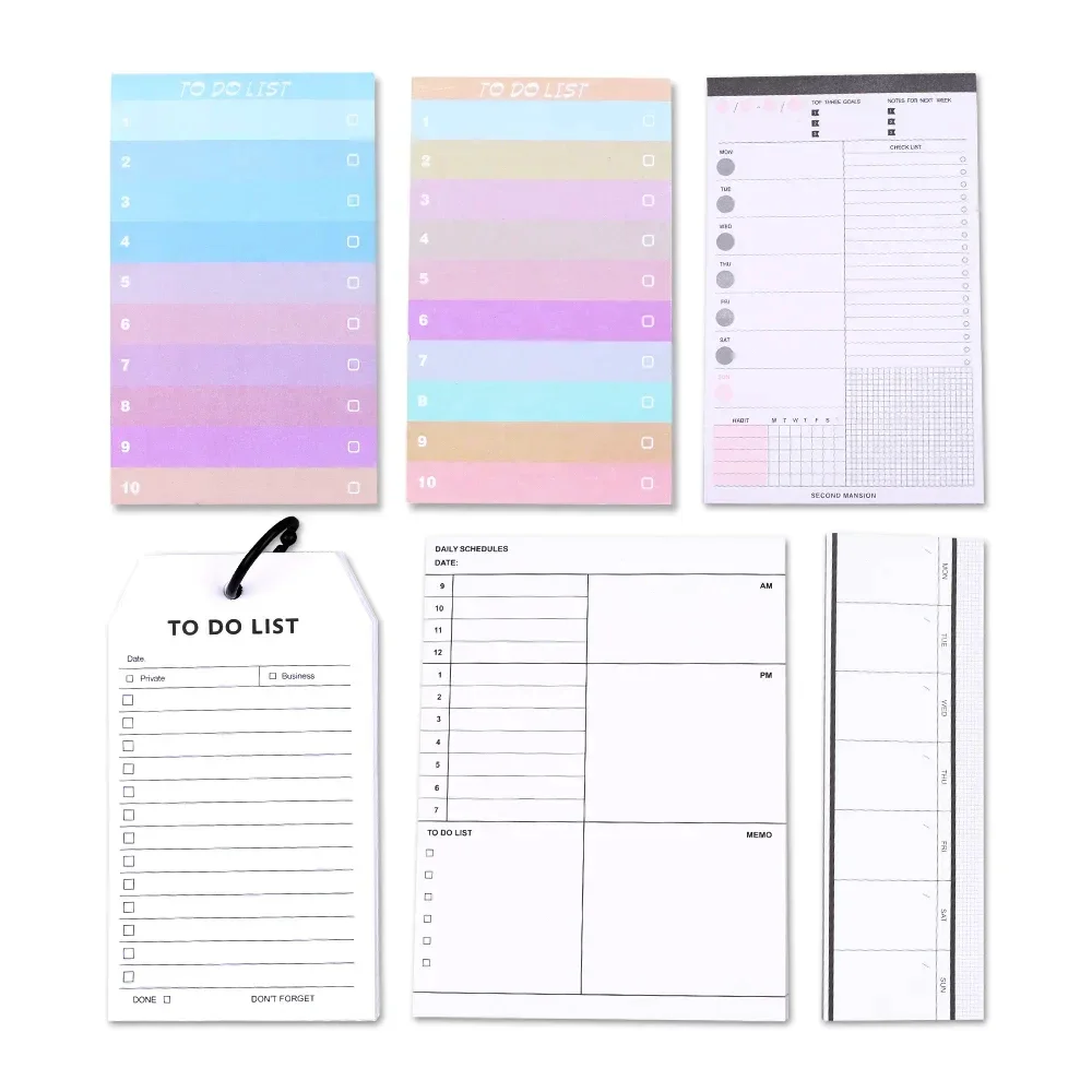 

Korean Memo Pads Note Notepads To Do List Check Shopping Time Table Planner Daily Weekly Monthly Schedule Plan Agenda Stationery