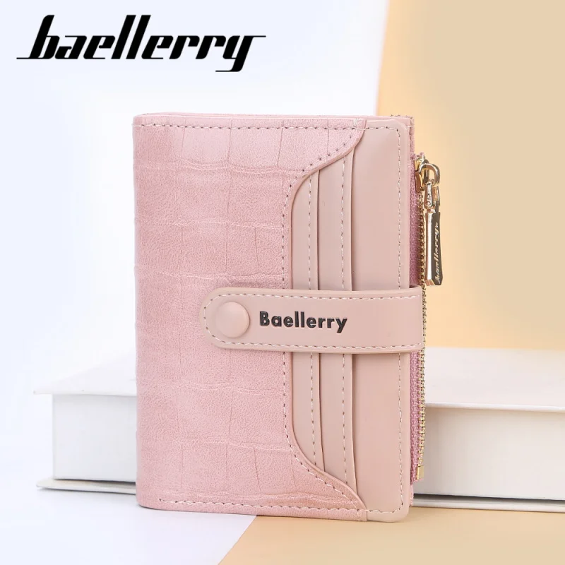 

BaellerryWomen's Short Wallet Korean Style Stone Pattern Multi-Card-Slot Coin Purse Fashion Hasp Zipper Wallet