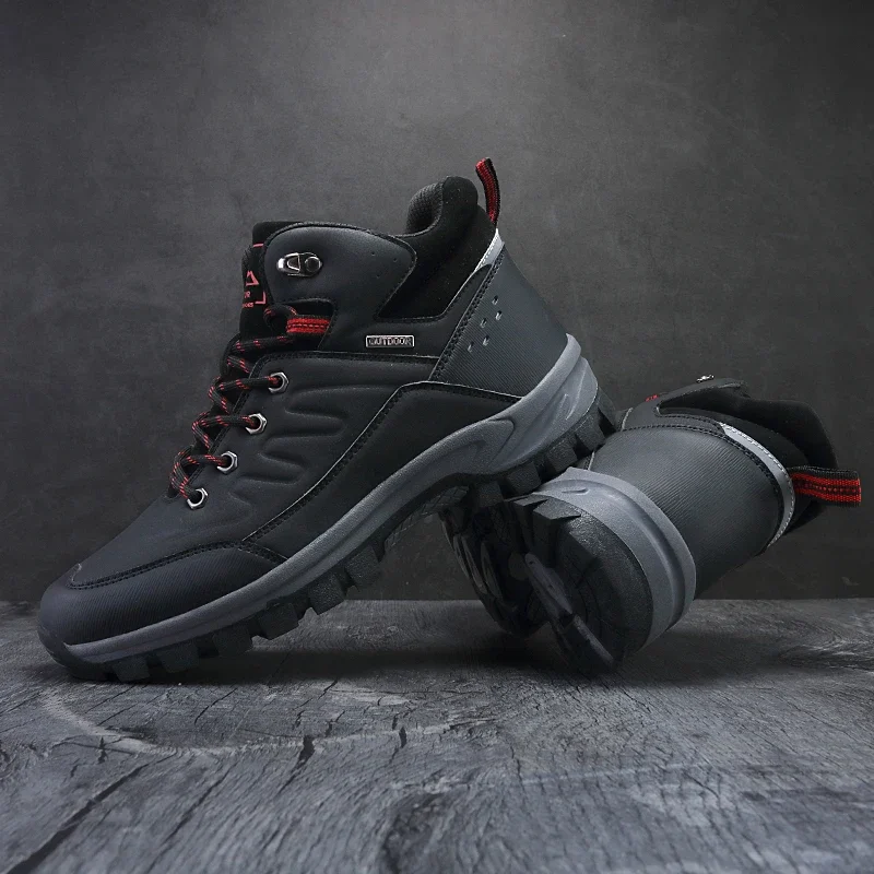 

ELUVA Mens Winter Hiking Boots Waterproof Anti Slip Trekking Shoes Lightweight Warm Comfortable Outdoor Gear Non Slip Snow Boots