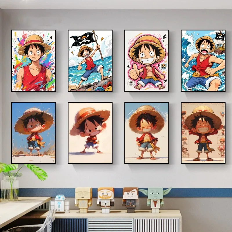 One Piece Luffy Poster Anime HD Wallpaper Living Room and Bedroom Background Decorative Painting Anime Collectible Poster view 4