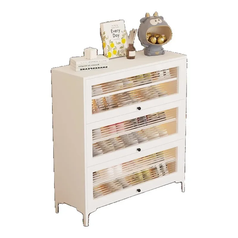 خزانة تخزين أرضية فولاذية منزلية ذات رياح كريمي، خزانة باب منظورية متكاملة مقاومة للغبار