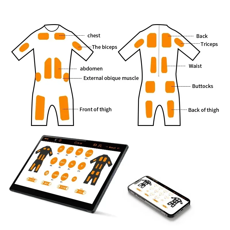 Hot Selling Ems Muscle Training Suit Wireless Massage Exercise Electric Stimulation Suit Wireless Training Suit Motion