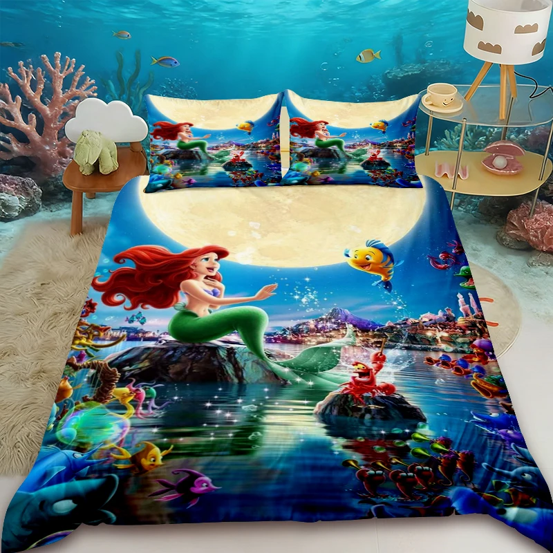 

Mermaid Duvet Cover Princess Series Snow White Cartoon Bedding Set for Queen King Size Bedroom Decor Girls Birthday Gifts
