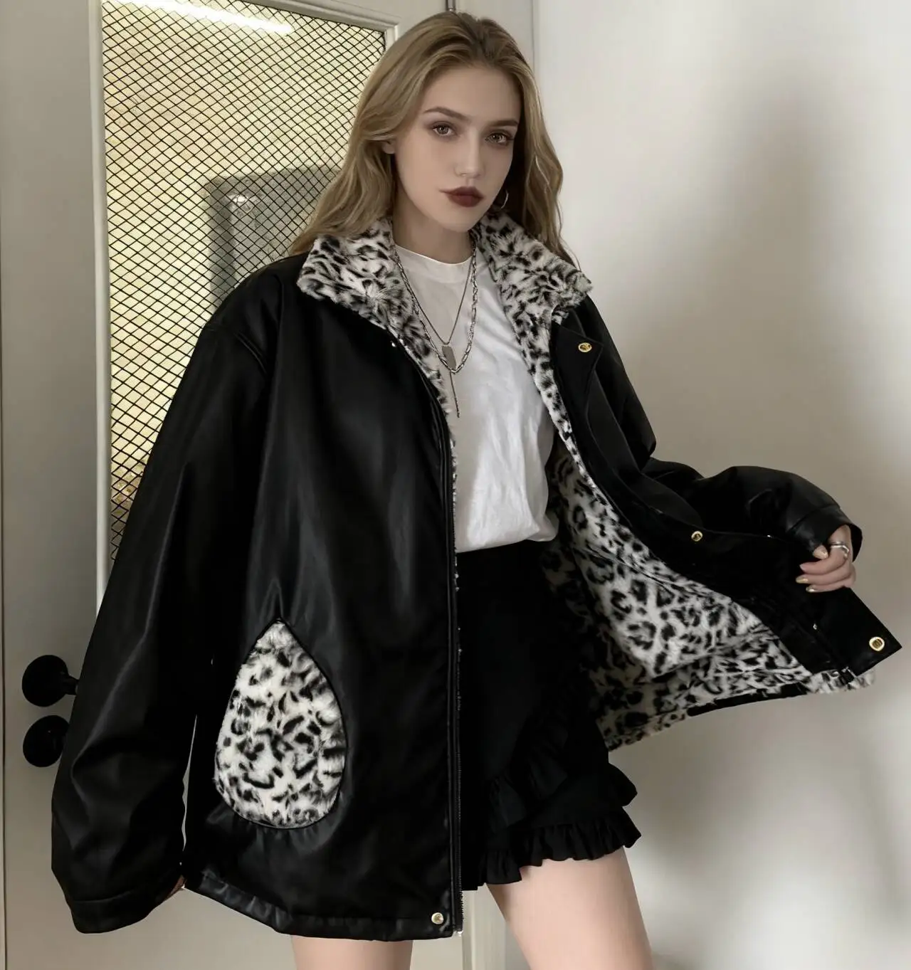 

Parkas Womens Real Rabbit Fur Fall European Style Plaid Single Breasted Flannel Ribbons Checkerboard Cinched Lacing Tether Solid