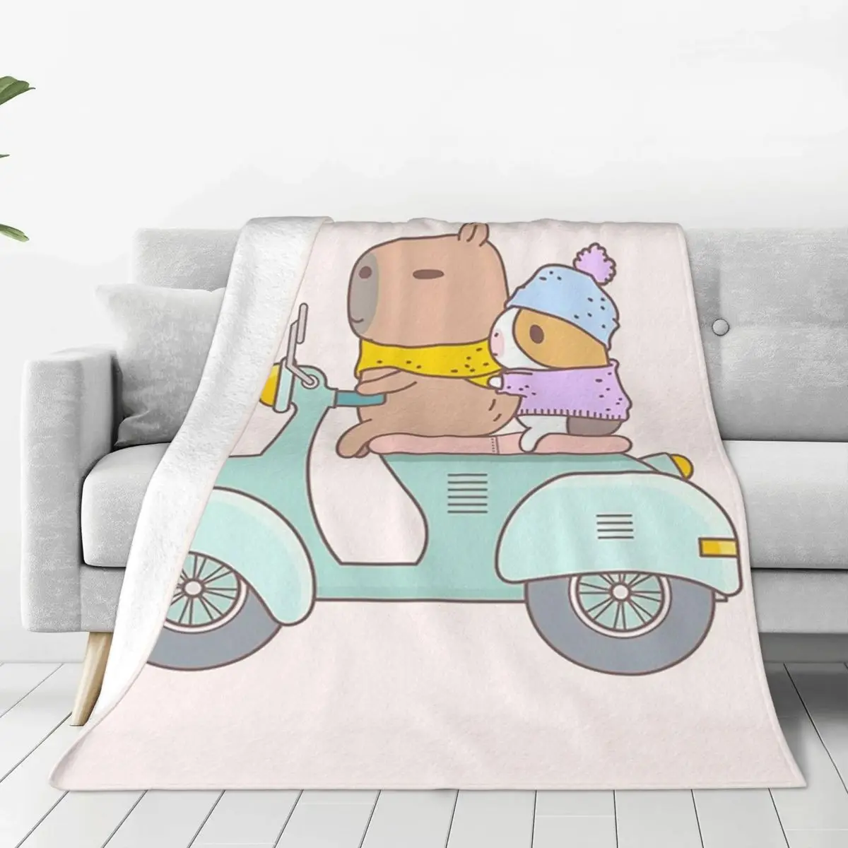 Bubu The Guinea Pig,Scooter Blanket Flannel Portable Sofa Throw Blankets For Couch Bedding Office Throws Bedspread Quilt