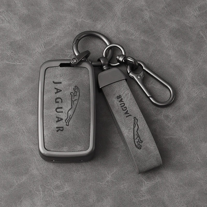 غطاء مفتاح السيارة من الجلد من سبائك الزنك لسيارة جاكوار XF F-pace I-pace XK XE XJ E-pace JS-Racing SV S ملحقات حماية فوب عن بعد #6