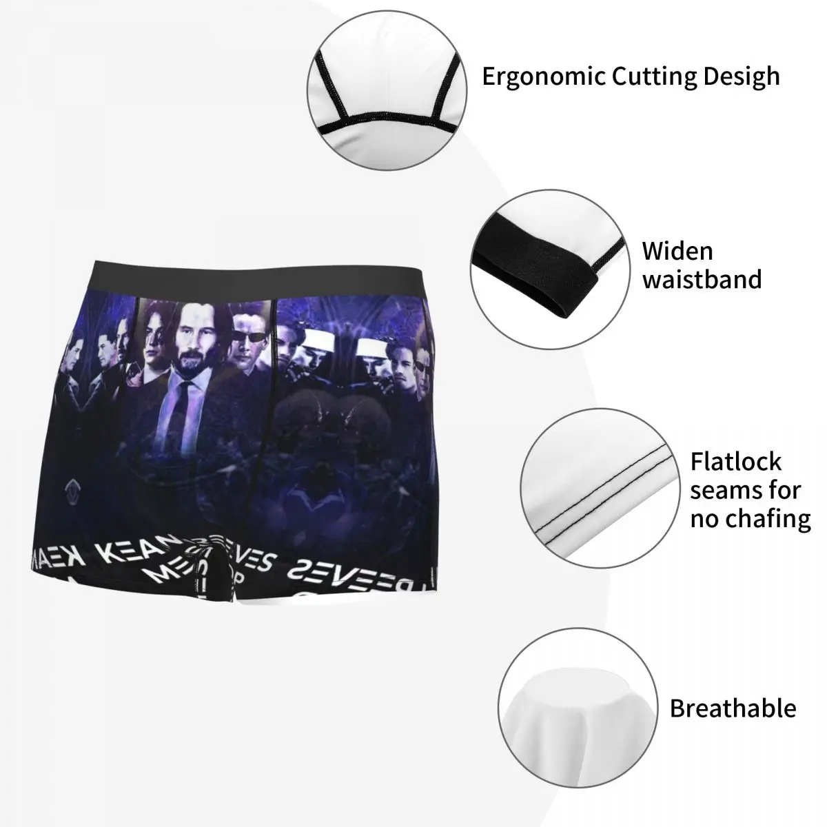Keanu Reeves Man's Boxer Briefs Underpants Highly Breathable High Quality Gift Idea