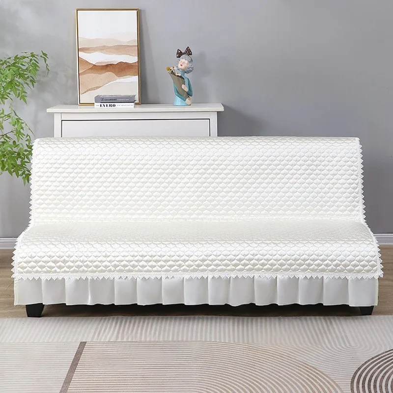 

Утолщенный нескользящий хлопковый чехол для дивана без подлокотников, складной чехол для дивана-кровати, белый, универсальный чехол для прямого дивана.