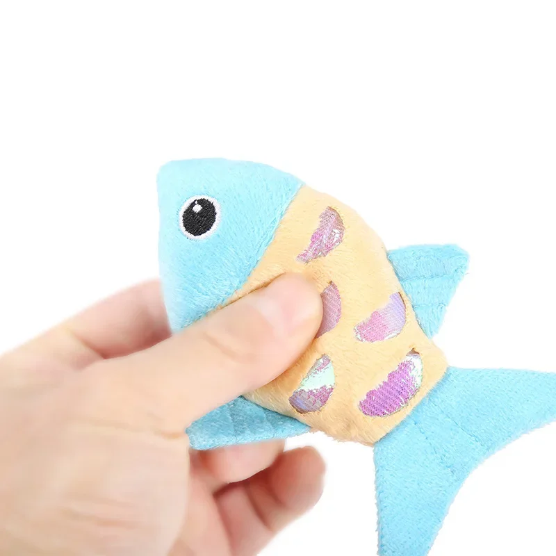 

3/6/12Pcs Pet Toys Colorful Fish Shaped Catnip Paper Plush Toys Hi Play Cat Toys