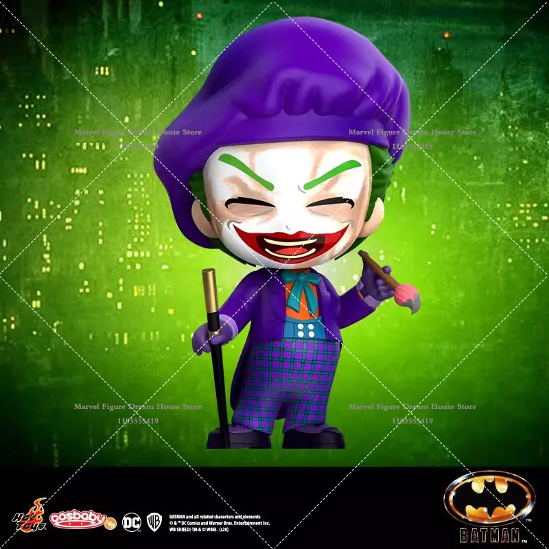 Original Hot Toys COSBABY Mini Collectible DC Batman Batmobile Clown Joker 11.5-12.5cm Action Figure Doll Hobby Decorative