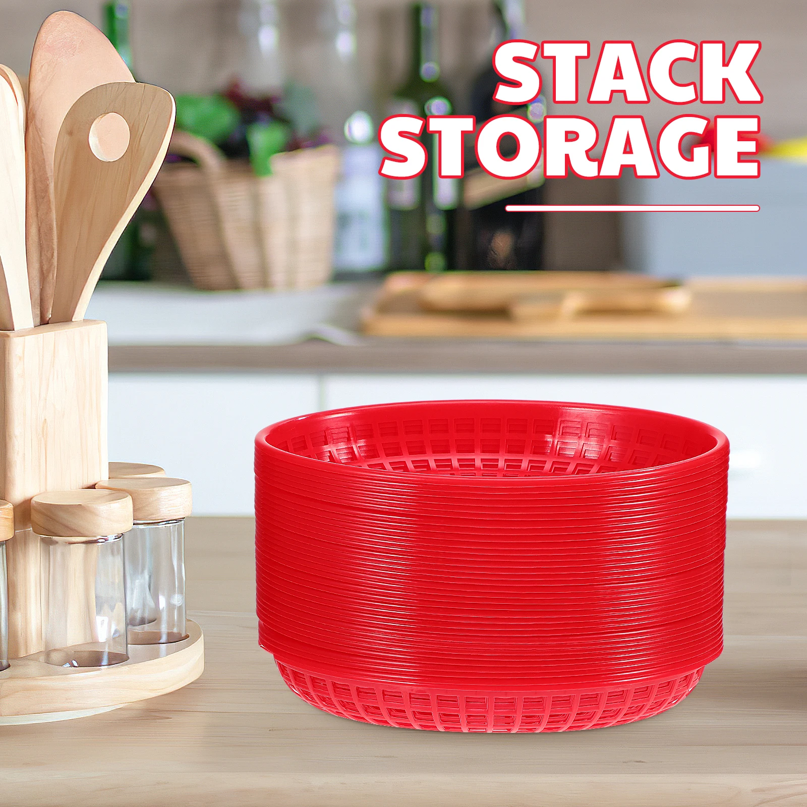 

32Pcs Plastic Fruit Basket Simple Hollow Design for Desktop Home Store Livingroom Storage Fruit Storage Basket