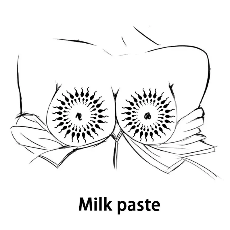 Pure Black Element Breast Patch Temporary Tattoo Stickers Sexy New Style Girls Trendy Chest Body Art Waterproof Sweatproof Party
