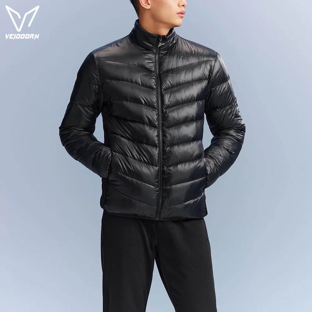 Veidoorn Premium Down Jacket for Men Heavy Duty Warm Winter Coat with Real Duck Feather Waterproof Windproof Outdoor Ski Jacket
