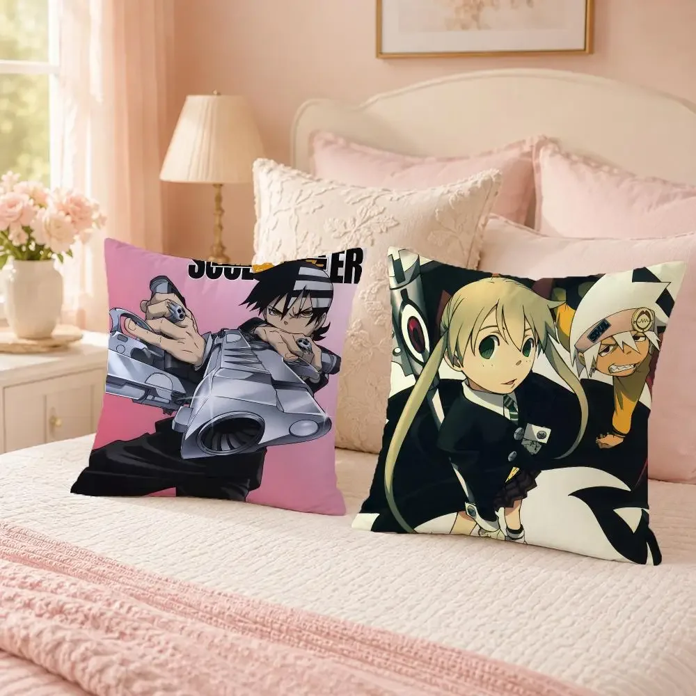 Gothic Anime Soul Eater Cushion Cover Custom Plush Pillow Cover Soft Cloud Comfort for Sofa Bed Couch