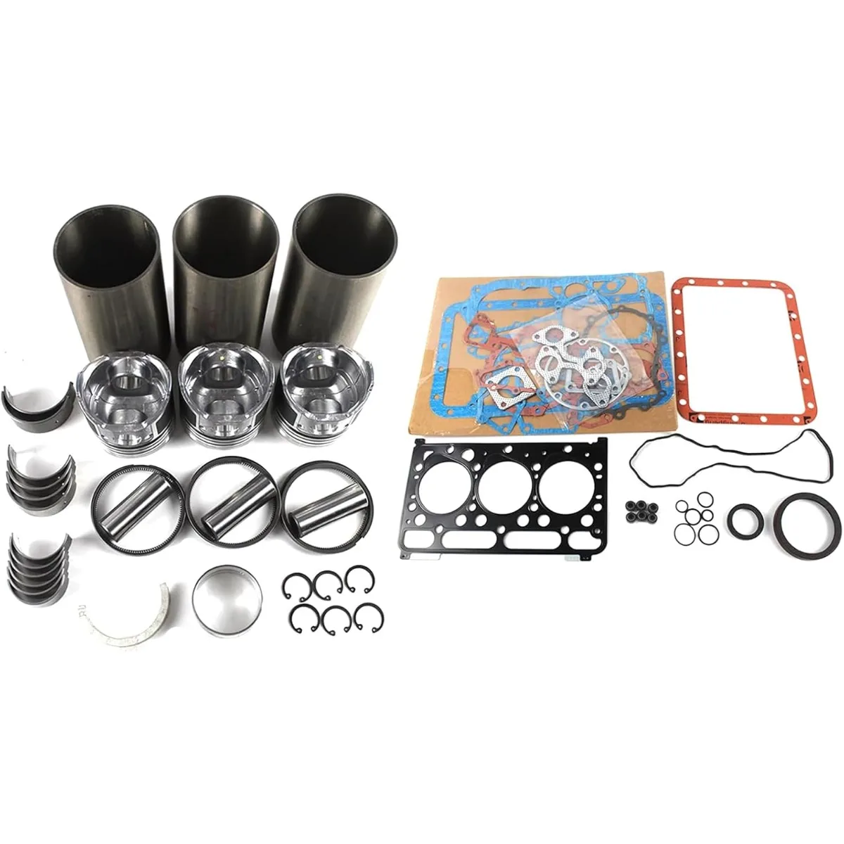 D1503 D1503-DI Overhaul Rebuild Kit STD 83mm Compatible for Kubota Engine KX91-3 U35 Excavator L2900 L3000 L3010 L3130 Tractor