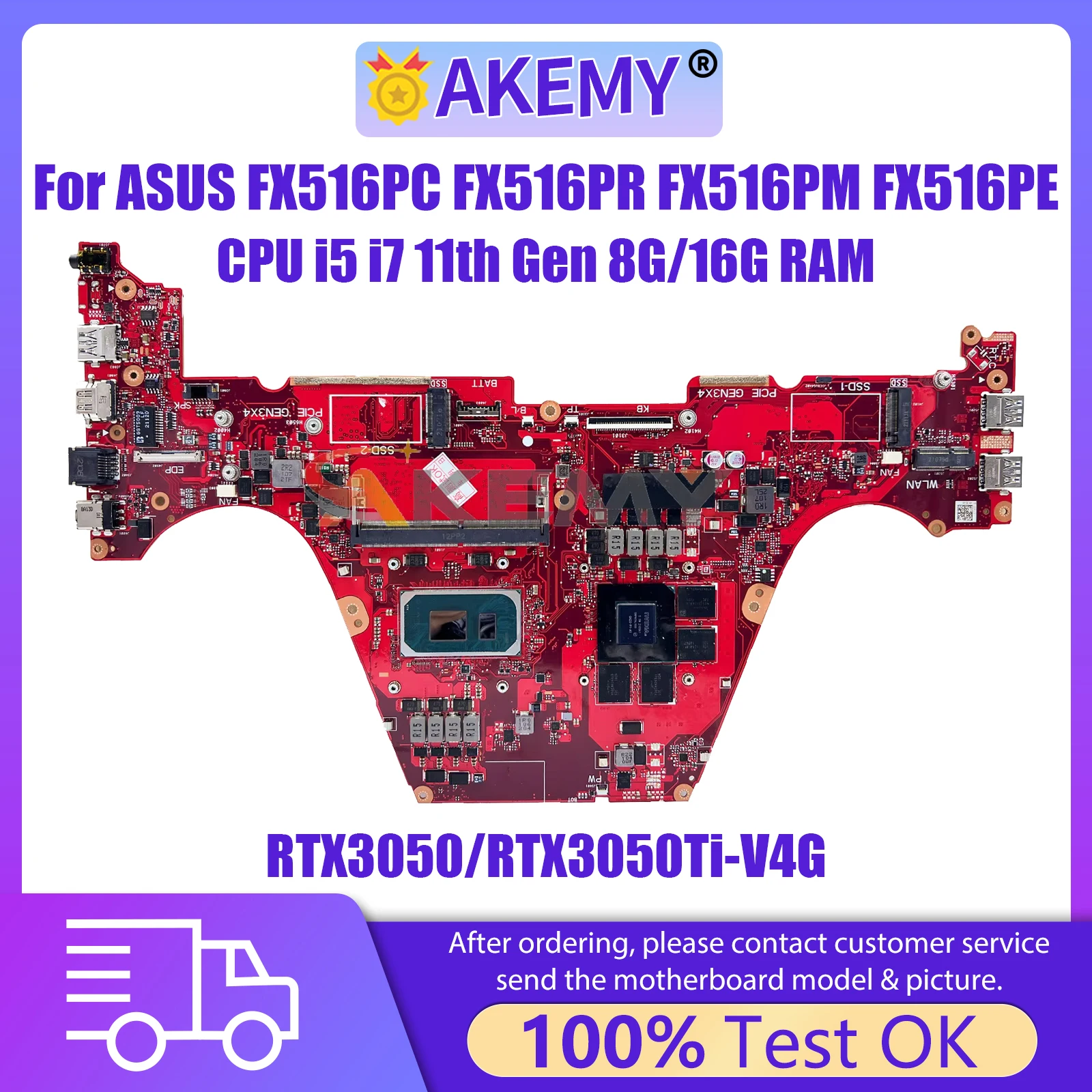 

Материнская плата AKEMY FX516PC Материнская плата ASUS FX516PR FX516PM FX516PE fx516пес FX516PCZ для ноутбука с i5 i7 11th RTX3050 RTX3050Ti