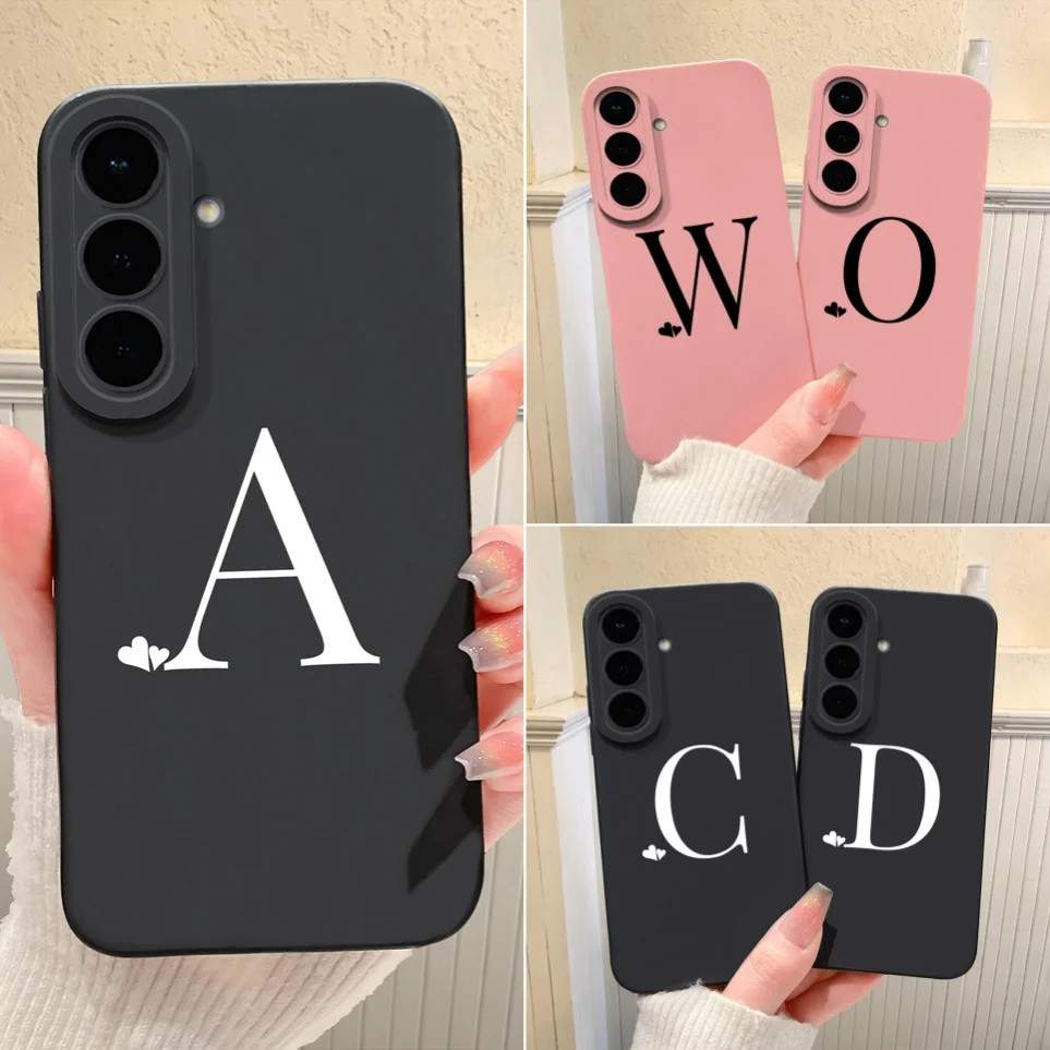 Apply To Samsung Galaxy S25 FE Funda Simple Initial Couple Style Case For Samsung S25Fe 6.7" Cases Back Cover Phone Coque Shell