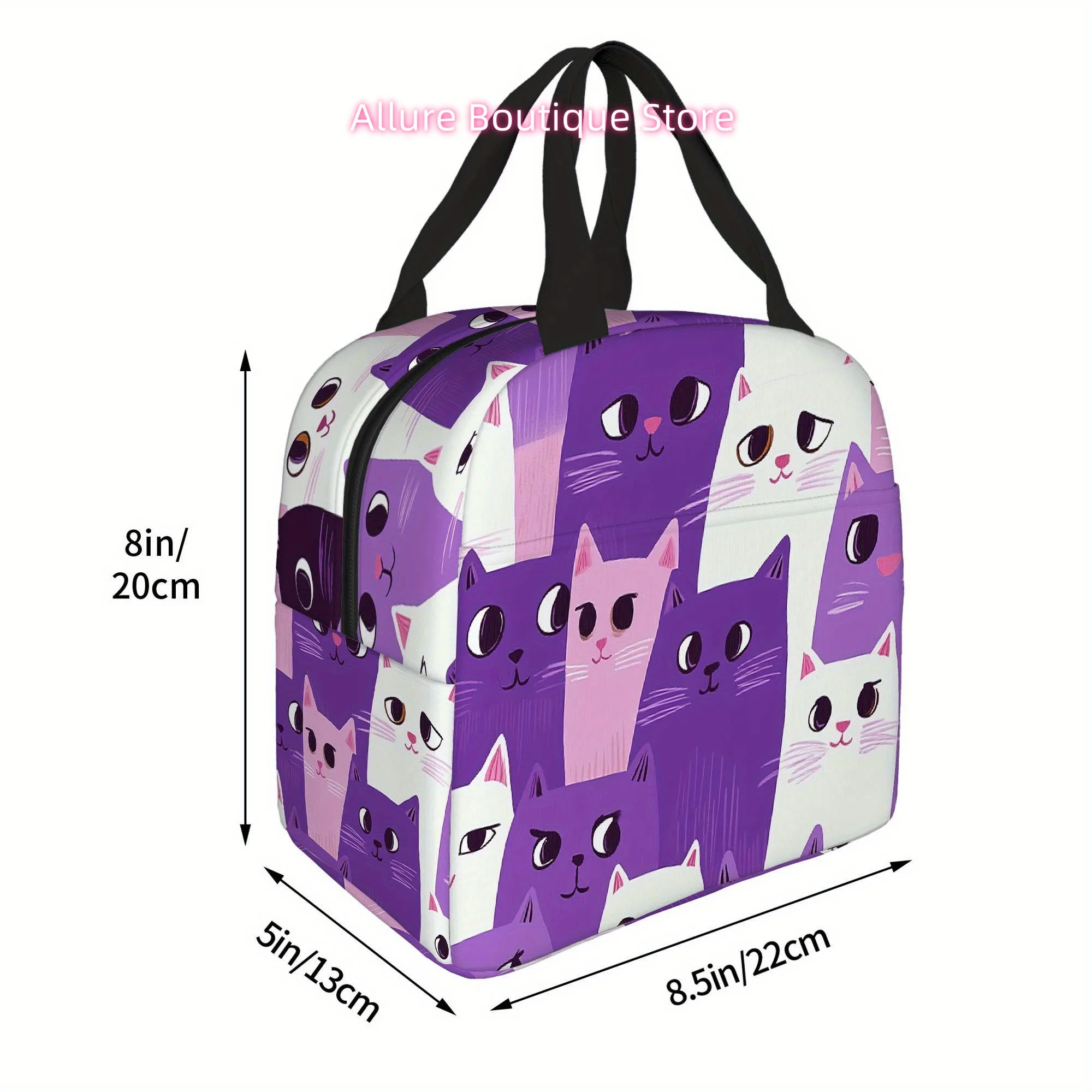 1pc a Thermal Bag Featuring Cats in Different Colors. This Insulated Bag Is Not Meant for Food Contact And Is Ideal for Home, Re