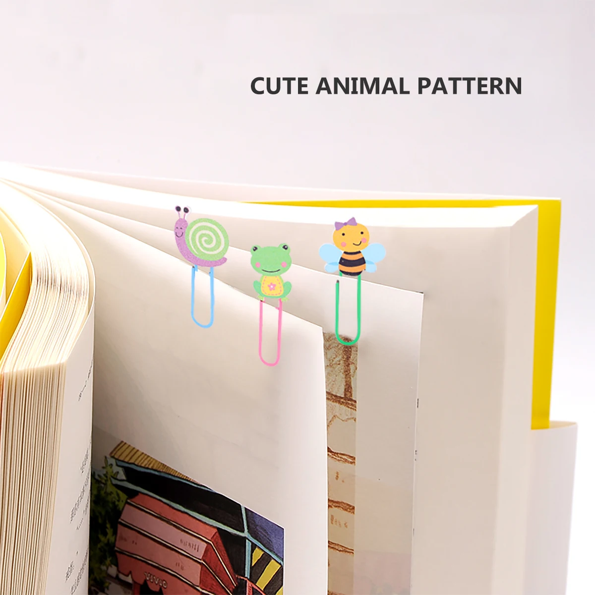 

50pcs Animal Shape Paper Clips Cute Office Supplies Wooden Plastic Material For Photo Note Bookmark Use