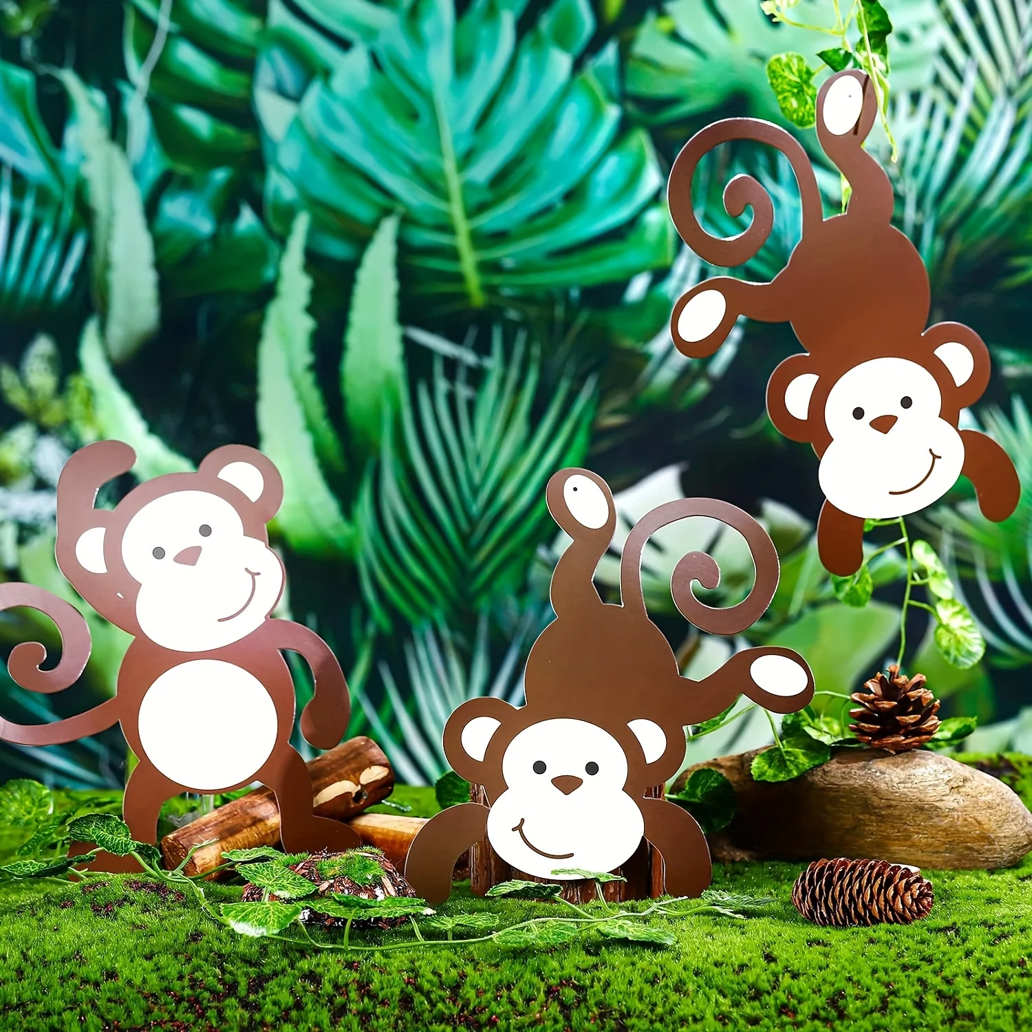 Felt Monkey Jungle Party Decorations Monkey Cutouts Forest Party Supplies Felt Animal Hanging Jungle Themed Felt Monkey Hanging