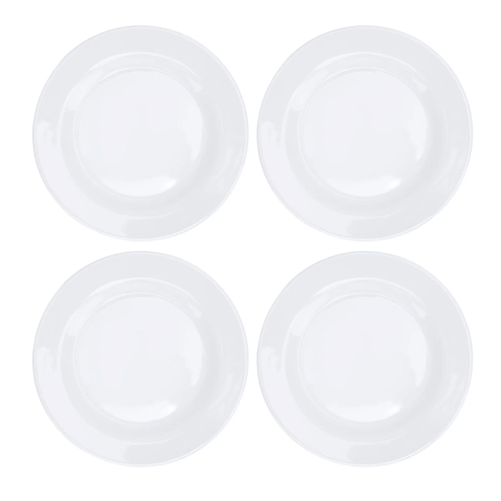 

4pcs 9-Inch Melamine Dinner Plates Set Lightweight round White Dinnerware for Meals Appetizers Desserts Salads Fruits