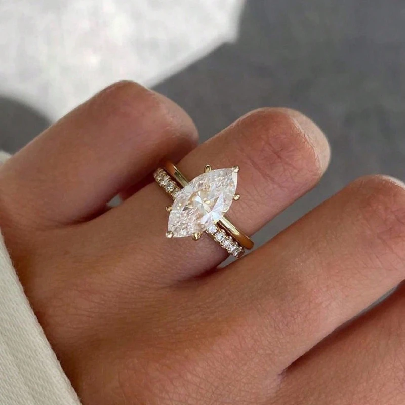 GRA 2CT ريال ماركيز مويسانيتي الماس خواتم الخطبة الزفاف للنساء 925 فضة فاخر الأحجار الكريمة غرامة مجوهرات