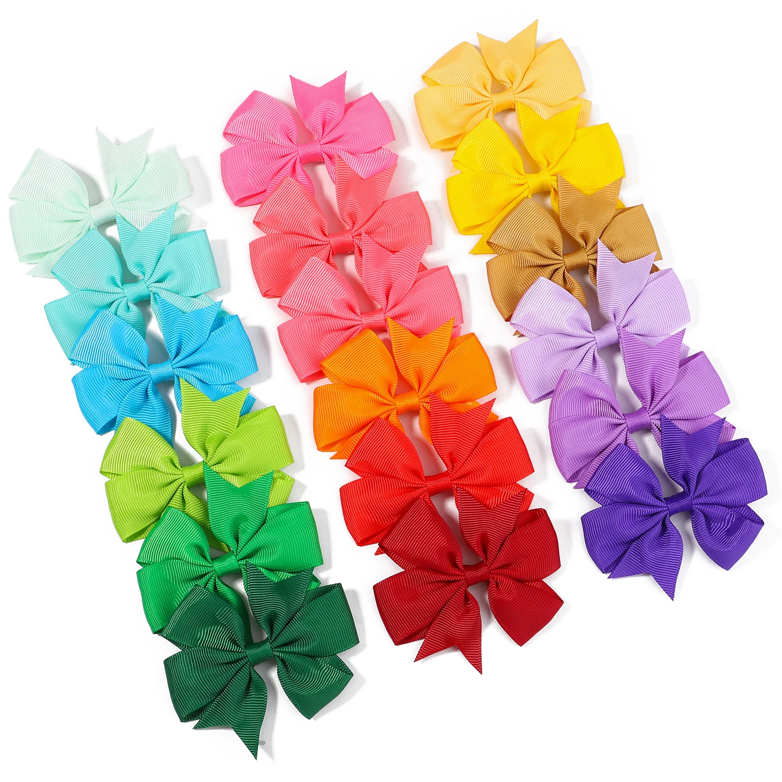25/30/40/50/60Pcs Sweet 3\'\' Baby Girls Ribbon Bow Clips Hairpins Alligator Metal Hair Bows Clip Headwear Kids Hair Accessories