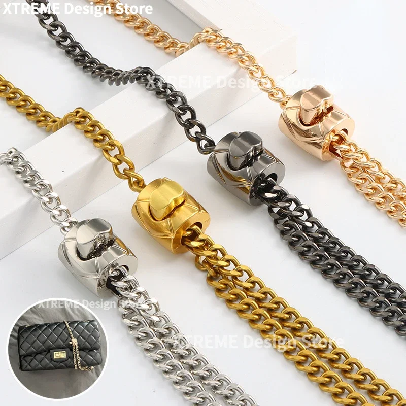 120cm Bags Chains Gold Belt Hardware Handbag Accessory Metal Alloy Bag Chain Strap for Women Bag Belt Straps Bag Accessories