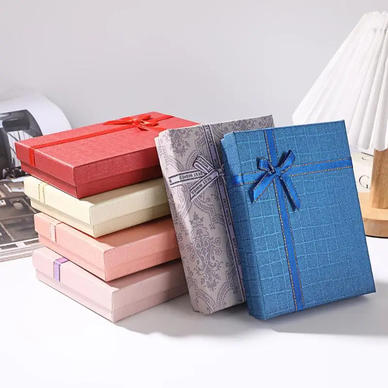 

Шкатулка для драгоценностей с бантом, кольцо, ювелирное ожерелье, коробка для хранения, бумажный органайзер для хранения ювелирных изделий, подарочный чехол