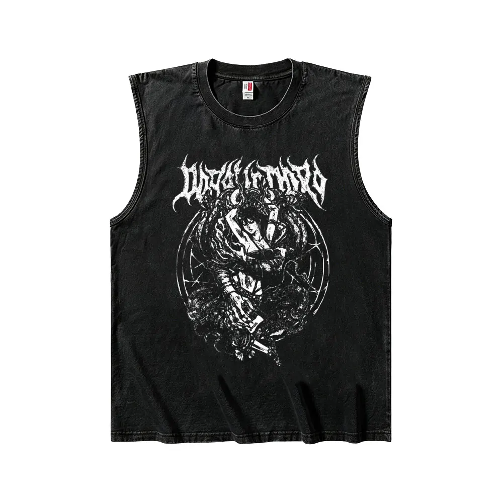 

Anime Dorohedoro Haru Vintage Washed Tank Tops Men Women Fashion Manga Casual Sleeveless T-shirts Men's 90s Oversized Streetwear