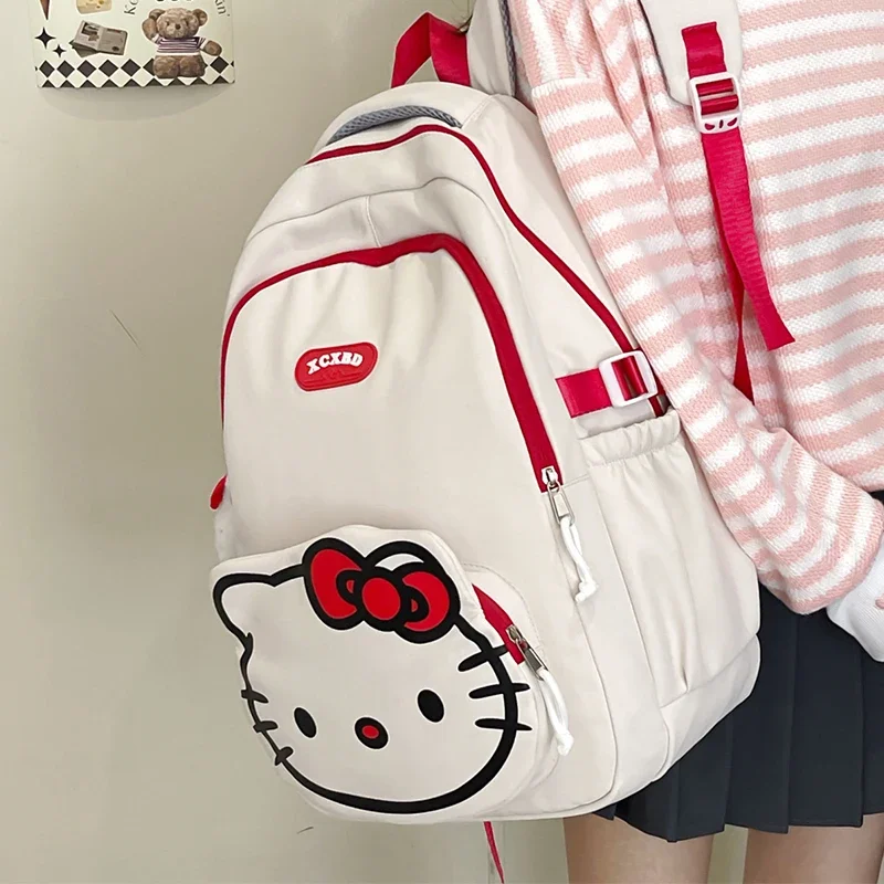 

Рюкзак Kawaii Hello Kitty, школьные ранцы, 16-дюймовые дорожные рюкзаки для компьютера, рюкзаки для студентов, детей, девочек