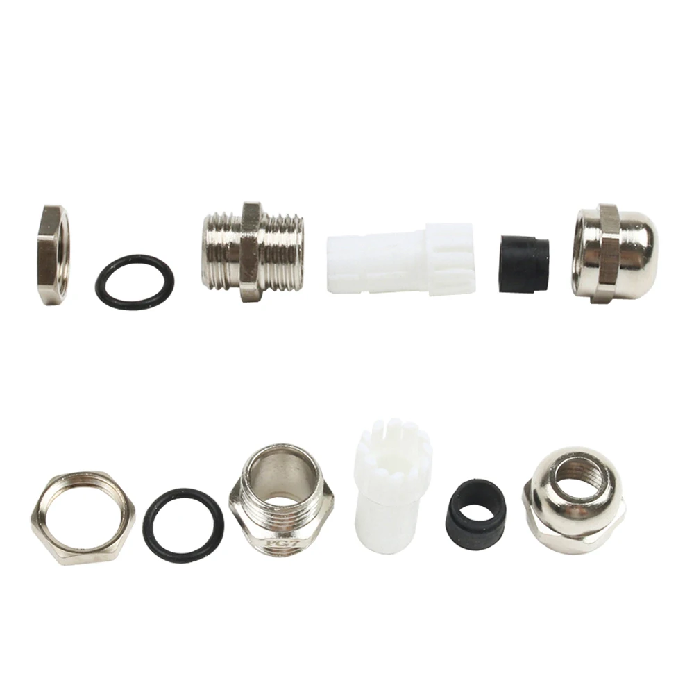 Brass Metal cable glands IP68 PG7 PG9 PG11 PG13.5 PG21 PG25 PG29 Waterproof Connector Cable Gland Straight through