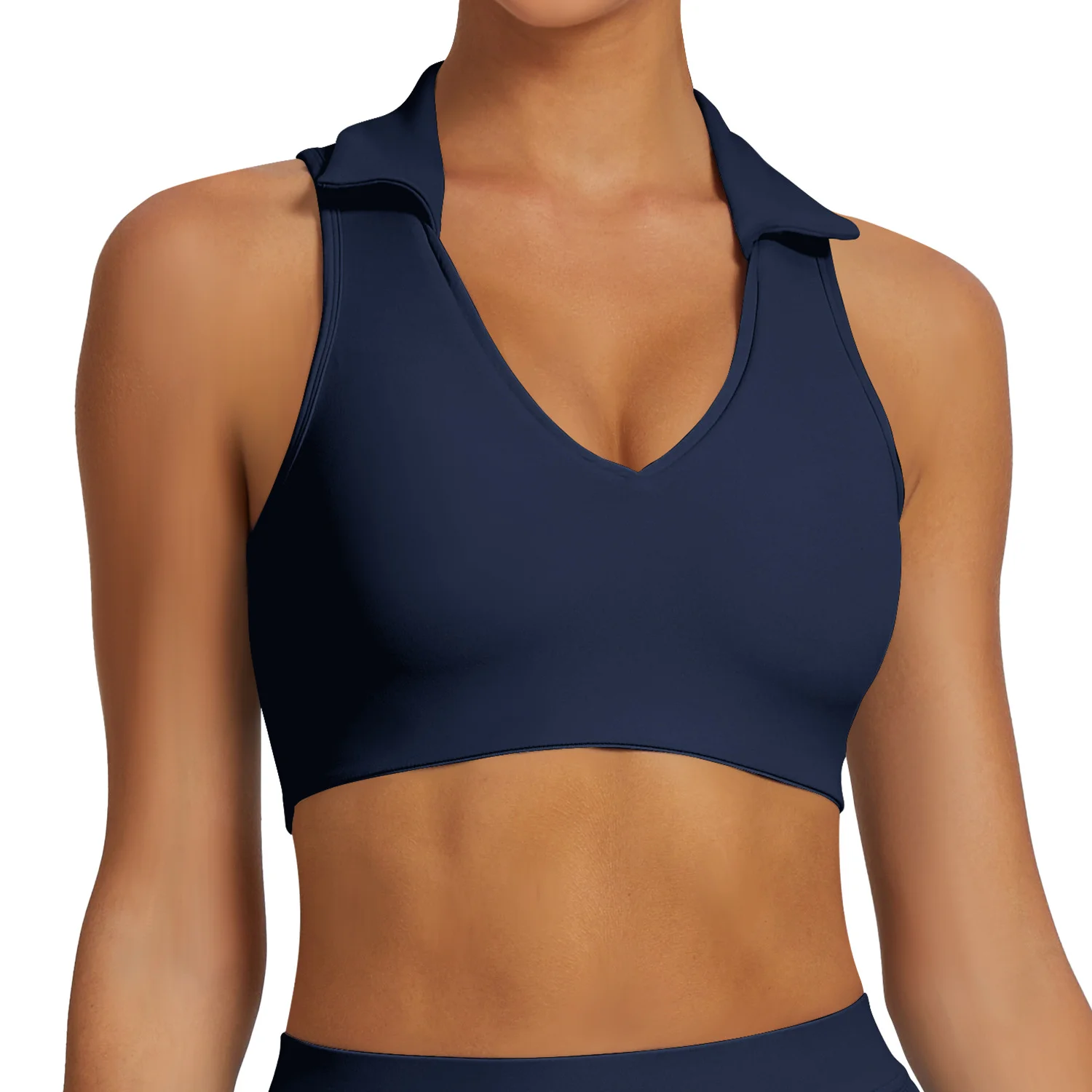 폴로 라펠 스포츠 조끼, 아름다운 등 부분의 러닝 테니스웨어, 여성용 타이트한 스포츠 셔츠, 피트니스웨어 탑