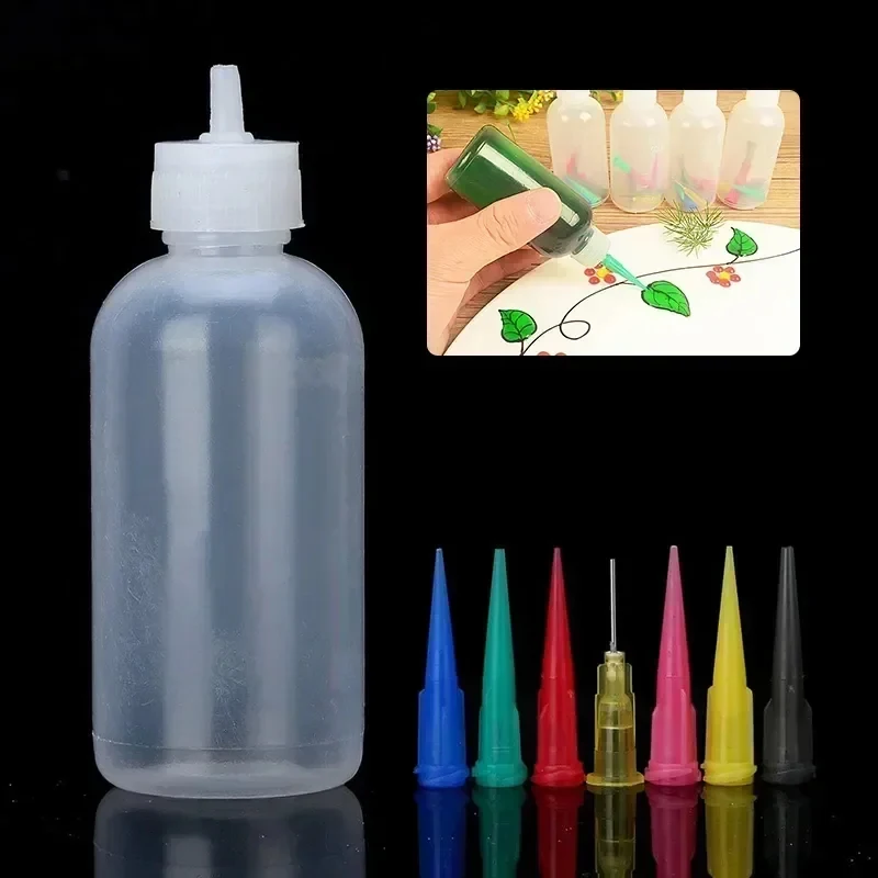 1/2/3/4/5/6set Jam Painting Squeeze Bottles With 7 Nozzles Cake Decor Baking Pastry 50Ml Bottle Drawing Tools Jam Pot Cake Tools