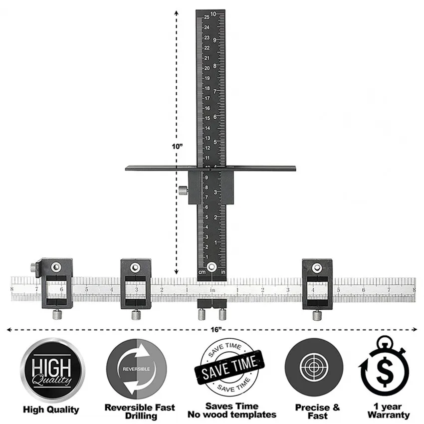 2025 أداة تهزهز أدوات النجارة - دليل قالب الحفر لأدوات تركيب مقبض الباب والدرج #3