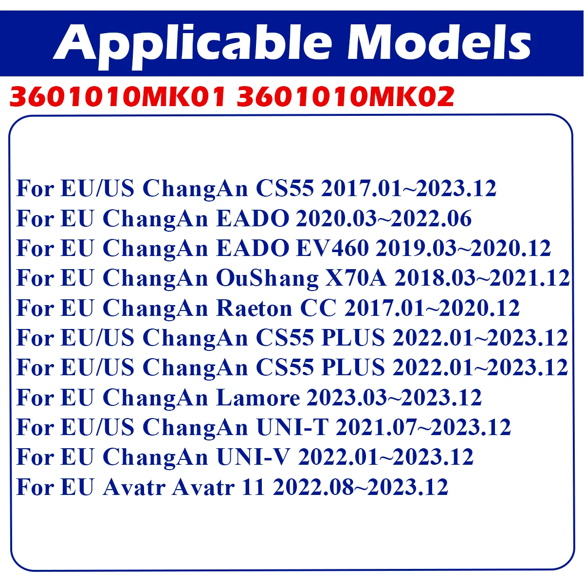 3601010MK01 3601010MK02 TPMS Tire Pressure Sensor For ChangAn CS55 EADO EV460 OuShang X70A Raeton CC UNI-T UNI-V Avatr 11 433MHz