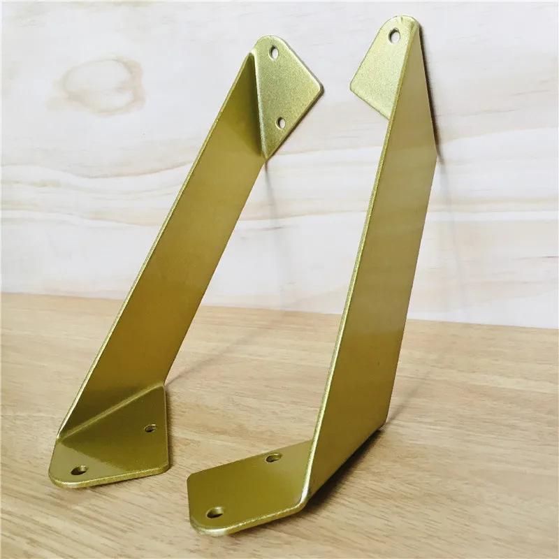 Picture 4: Black/Gold A Pair Triangle Shelf Bracket Wall Partition Super Load-bearing Shelf Support Fram Mounting Bracket Rack Shelf Holder