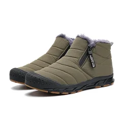 Men Snow Boots Big Size Warm Fur Winter Men Shoes Long Plush Ankle Boots Unisex Outdoor Casual Sneakers Durable Non-slip Boots