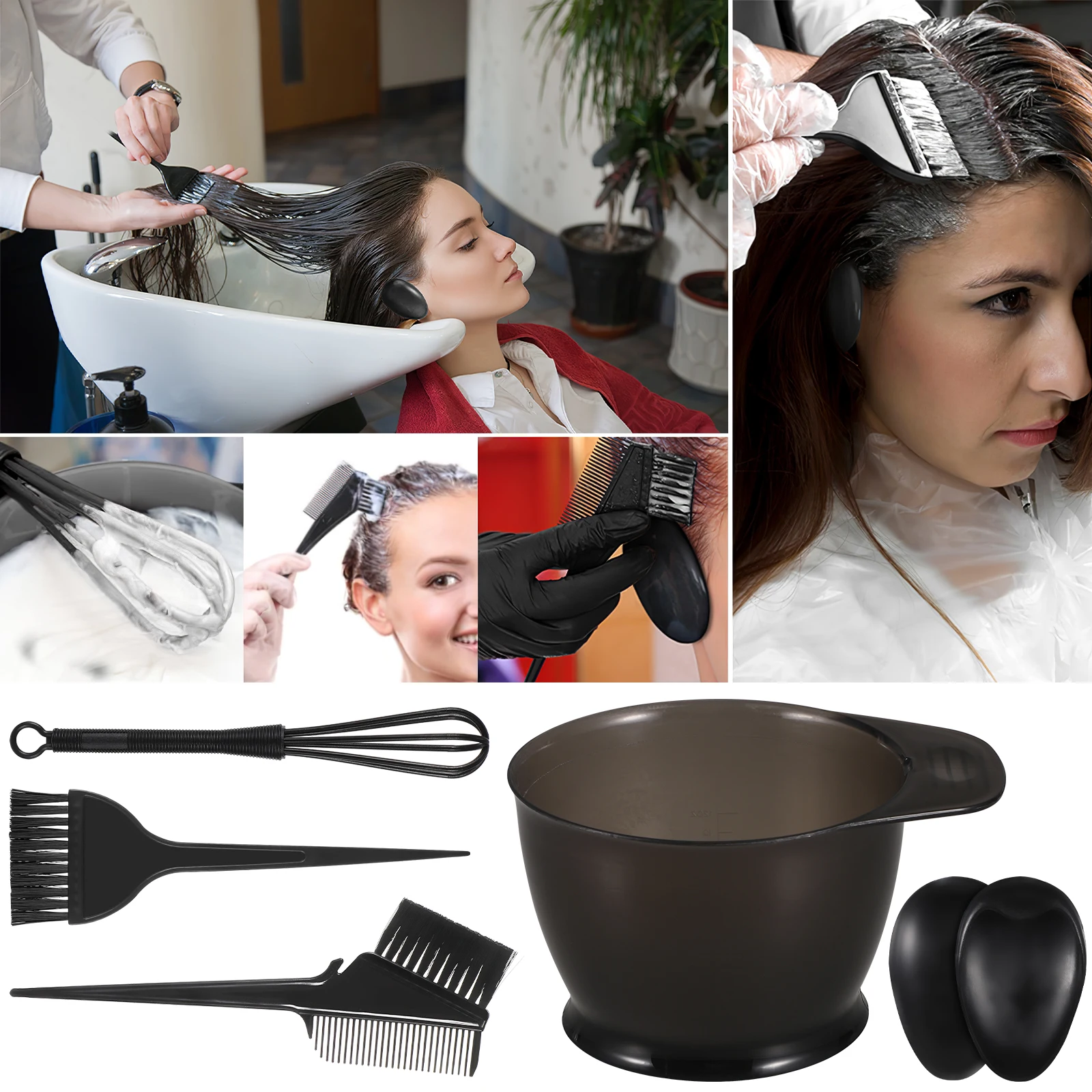 

Набор инструментов для краски для волос, многоразовая чаша для окрашивания, расческа, кисть, набор миксеров для салона «сделай сам», моющиеся аксессуары для окрашивания волос