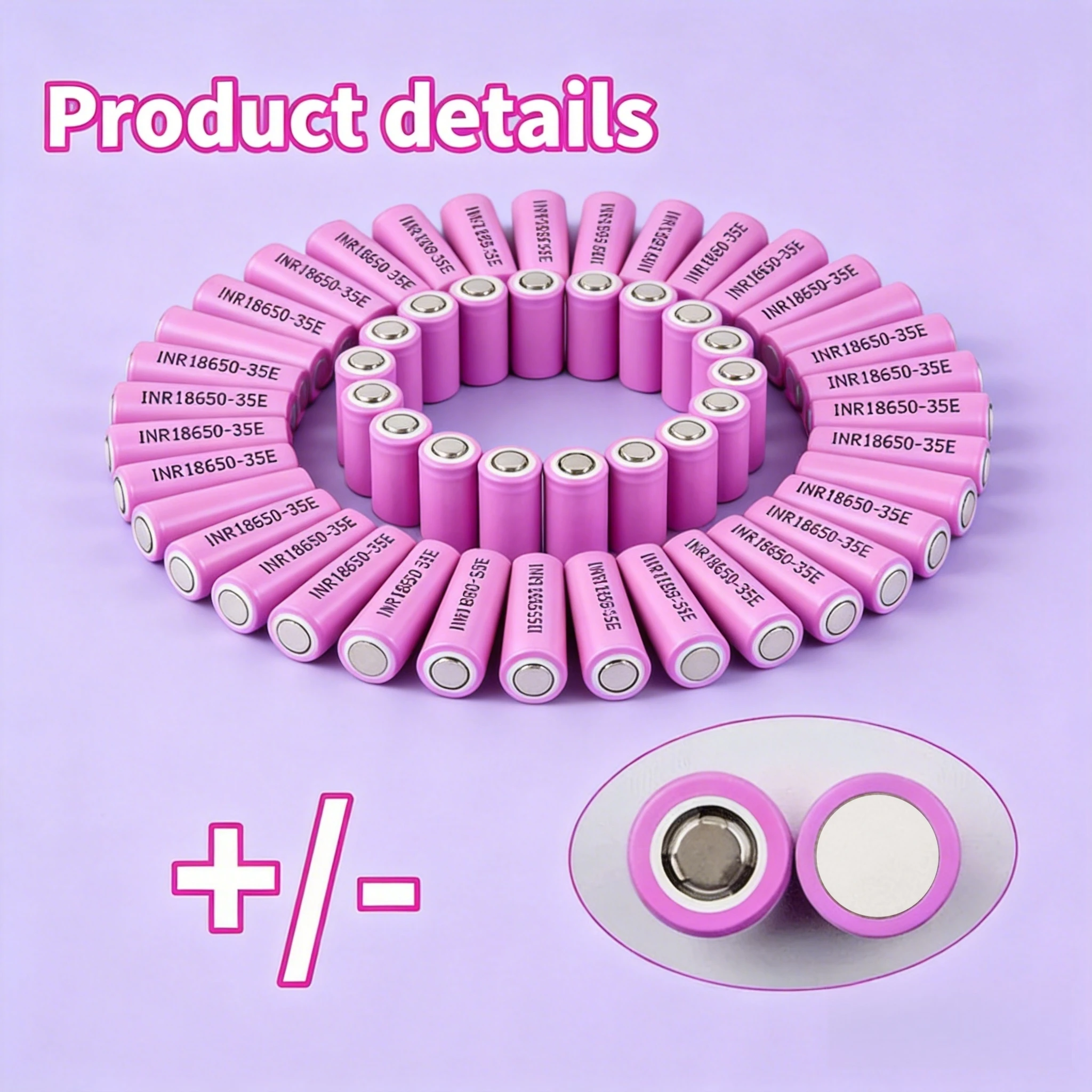 Taepiaai 18650 Lithium 3.7V 3500mAh Large Capacity Long Lasting Durable Rechargeable Battery