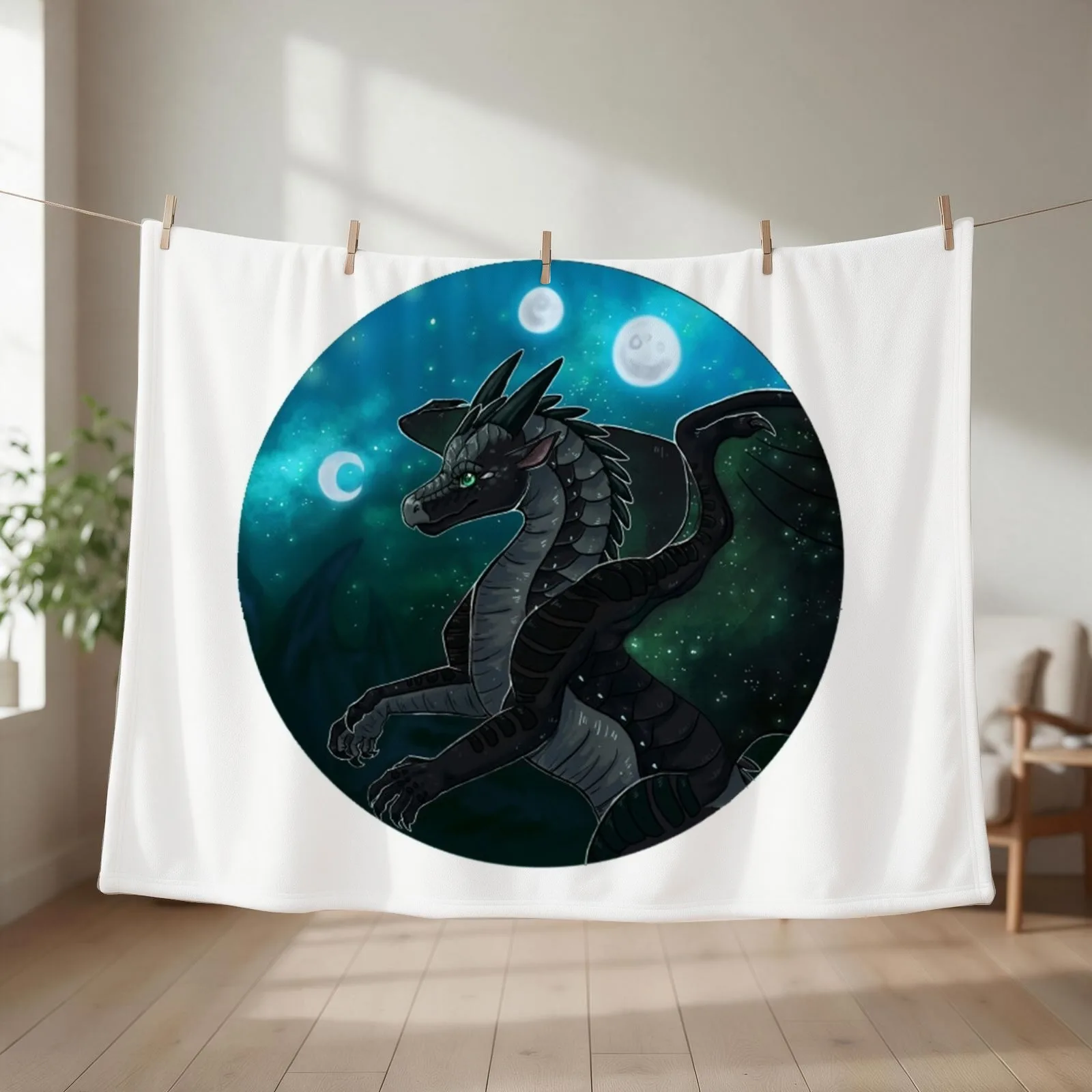 Wings of Fire - Moonwatcher Throw Blanket couch cozy soft plush fuzzy picnic outdoor blanket