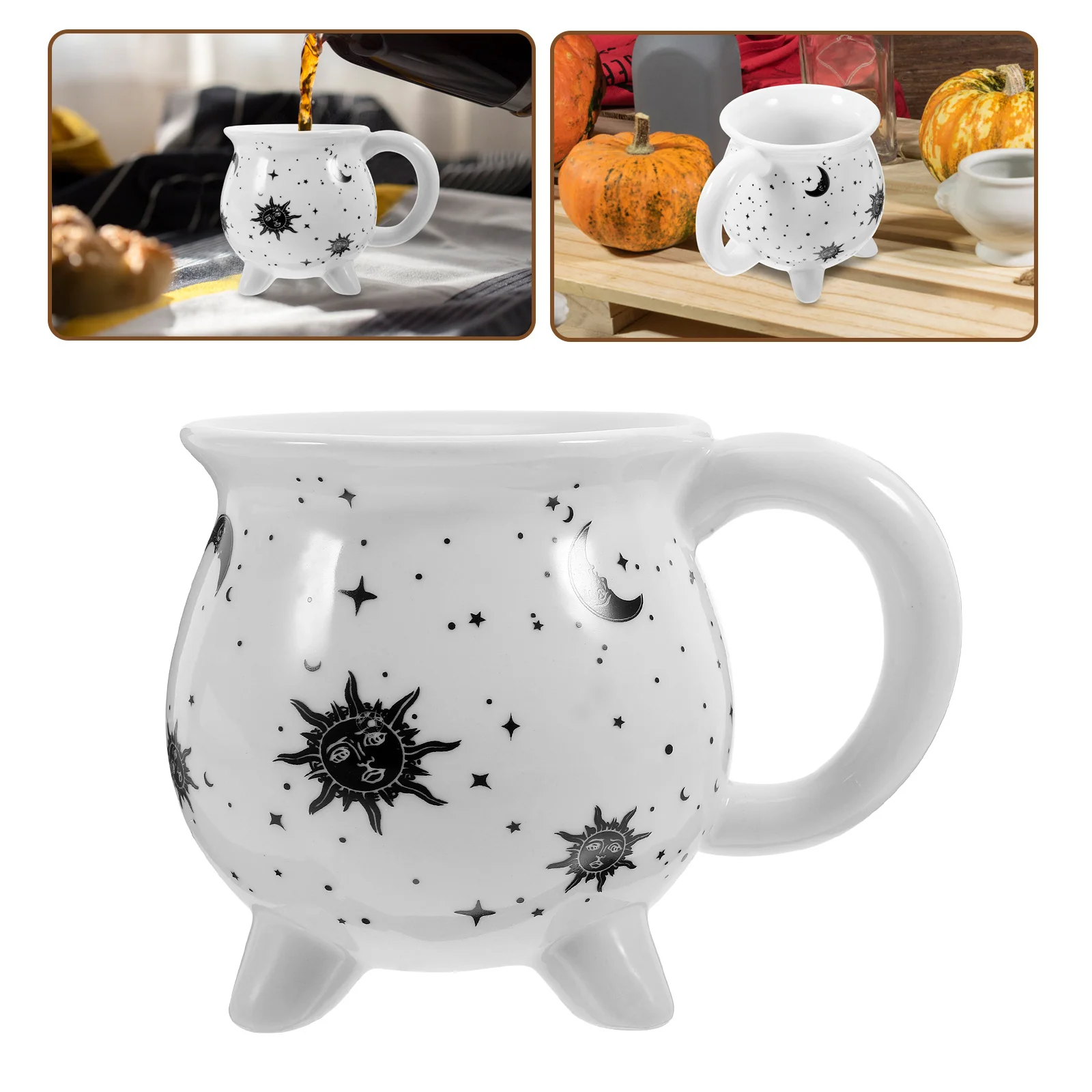 

Decorative Cauldron Mug Ceramic Coffee Cup Witch Themed Drinkware for Tea Coffee Milk Juice Indoor Outdoor Use Holiday Gift Idea